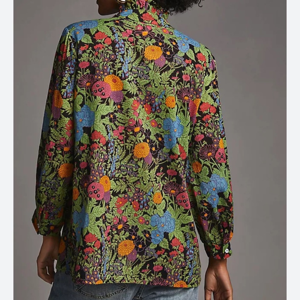 Floral Button Down Shirt by Maeve - Multicolor - Picture 7 of 8